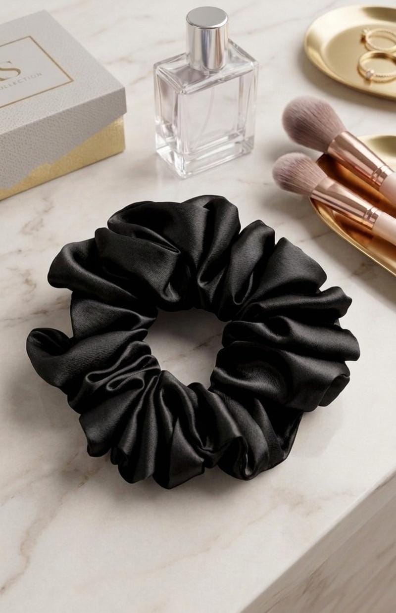 Black Silk Scrunchie